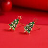 oly-4bcde09f2715e809788c06bbe733647b Wholesale Christmas Carnival Zircon Christmas Tree Earrings Small and Exquisite High-end Earrings