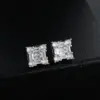Wholesale Square Zircon Stud Earrings Women's Simple Mix Match Copper Hiphop Style Ear Jewelry Print Other