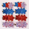 Wholesale American Independence Day Star Hair Clip Festival Side Swept Bangs Clip Bow Hair Accessory Suitable For Girls Black White Green And Army Yellow
