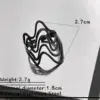 Wholesale Stainless Steel Snake Skin Style Ring Black Bat Lip Design Halloween New Arrival Non-Fading Couple Unisex Adjustable Open Ring
