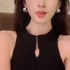 Wholesale Winding C- shaped Earrings Atmospheric High-end Sense Popular Hong Kong Style Fashion Niche Design Sense Light Luxury Ear Ring Earrings