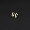 Wholesale Paper Clip Earrings For Women With Copper Posts, Electroplated And 14K Real Gold Plated Featuring Zircon Inlay