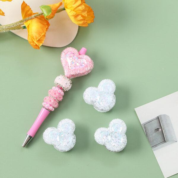 oly-4c33724349f79f42cb7e691ae64ea787 Wholesale Heavy Industry Beads DIY Full Diamond Heart Love Beaded Pen Material Accessories DSN Beaded Mobile Phone Chain Decoration OLY Exclusive