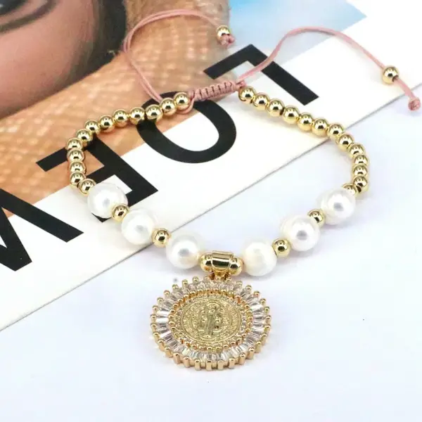 Wholesale Vintage Style Star Copper Plating Inlay Zircon Bracelets