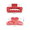 Wholesale Rose Love Printed Clip Valentine's Day Atmosphere Women's Hairpin Shark Clip Hair Accessories