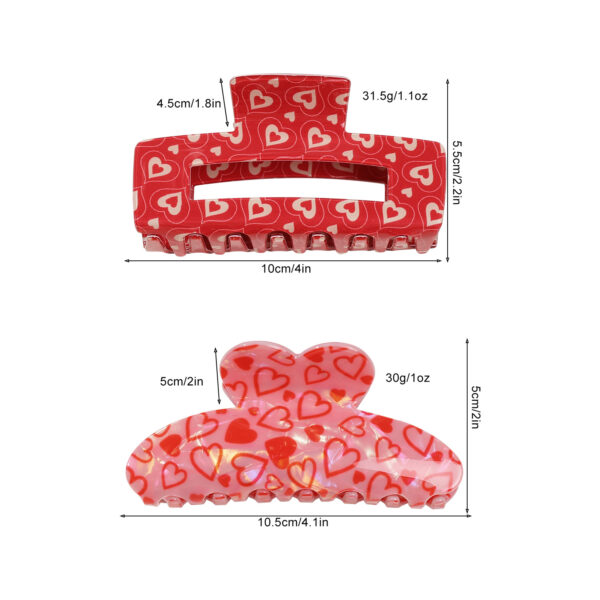 Wholesale Rose Love Printed Clip Valentine's Day Atmosphere Women's Hairpin Shark Clip Hair Accessories