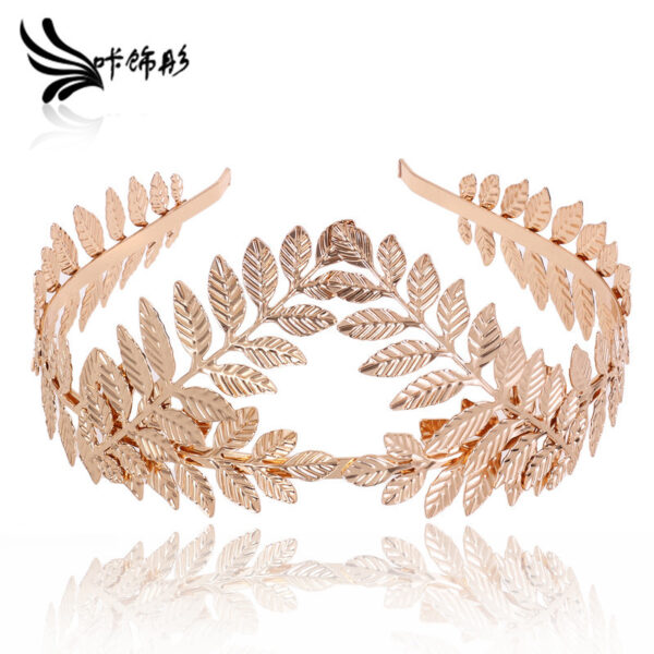 oly-4c961637bc2a32e2284c6b9a723280fb Wholesale Bridal Crown Leaf Headband Baroque Bridesmaid Hair Accessories Birthday Party Gift