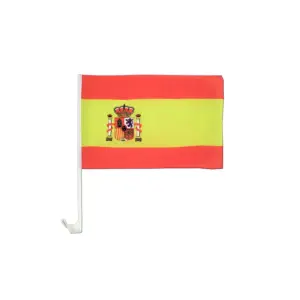Spanish Car Window Flag 30x45cm + 43cm Car Flagpole