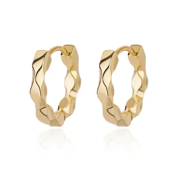 Wholesale 304 Stainless Steel Solid Color 18K Gold Plated Simple Style Earrings