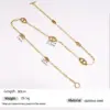 Wholesale 18K Gold Plated 304 Stainless Steel Vacuum Electroplating (In Furnace) Sweater Chain Necklace Hypoallergenic Unisex Splicing Embossed Paperclip Chain Cable Chain/Cross Chain/O Chain Daily Party Bar