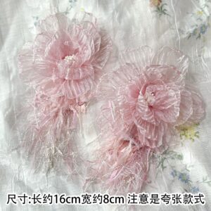 Big pink flower earrings