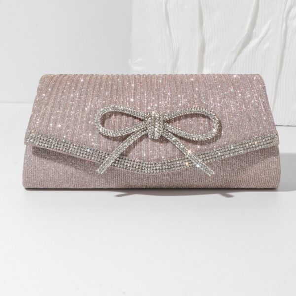 oly-4cb3448e41f8a1726d218b8dc3a1f867 Wholesale Spot Fashion Dinner Bag Diamond Bow Glitter Clutch Bag Chain Crossbody