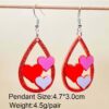 Wholesale Valentine's Day Earrings Love Water Drops LOVE XOXO English Letter Love Acrylic Earrings Jewelry