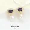 Wholesale Flowers Stud Earrings For Women With Copper Bezel Setting And Zircon Inlay, Featuring 925 Sterling Silver Posts