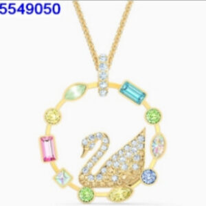 Rainbow swan necklace
