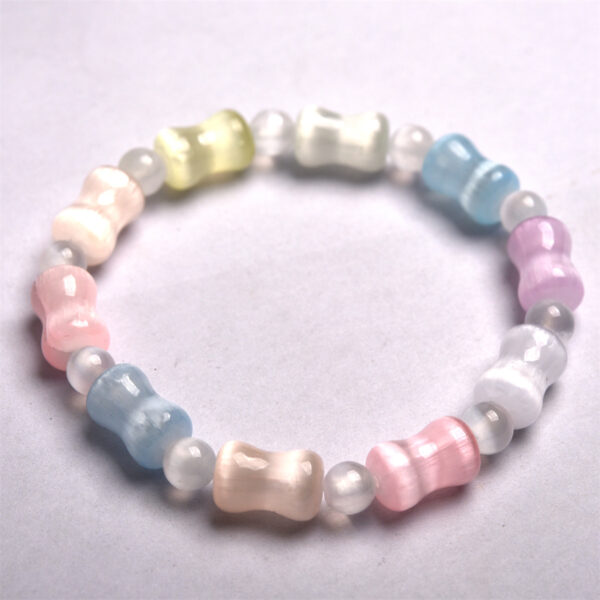 oly-4cc883294399cac5b010bd62189d4f79 Wholesale Fuhong Jewelry Color Transmitte Gypsum Rainbow Bamboo Bracelet Optimized Cat's Eye Jewelry Gift Factory Direct Supply