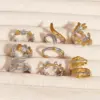 Wholesale Stainless Steel Adjustable Rings Unisex Open Leaf Ring Rustproof Vintage Finger Ring Men Women Suitable For All Seasons