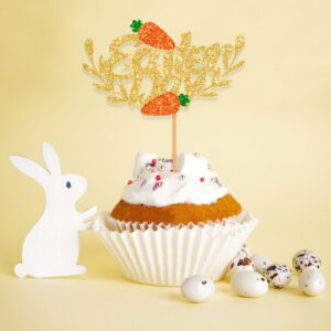 Wholesale Easter birthday cake card holder dessert decoration carrot cake decoration birthday gift plug-in