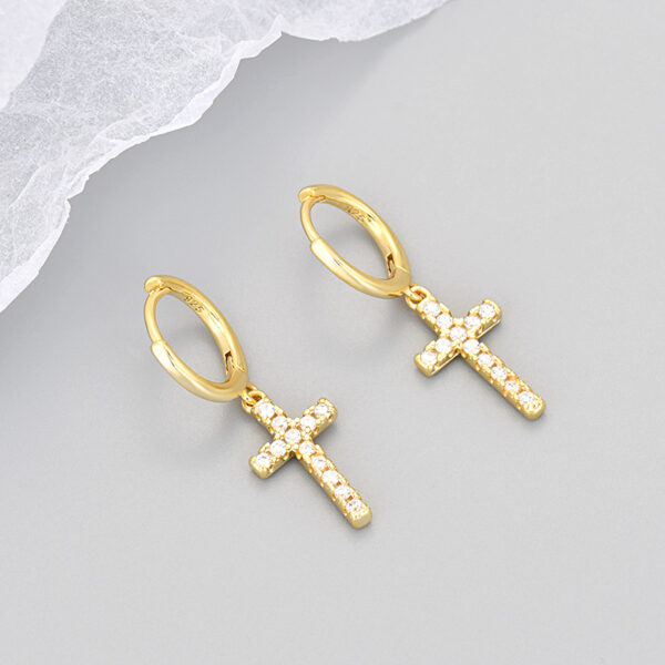 oly-4cf9b0dc9be3ba94eeded4081b14b991 Wholesale Cross Earrings for Women with Diamond Zircon Simple Versatile Earrings Selling Wholesale Earrings Fashion