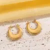 Wholesale 1 Pair Casual Classic Style Streetwear Geometric Heart Shape 304 Stainless Steel Imitation Gold Electroplating Hoop Earrings