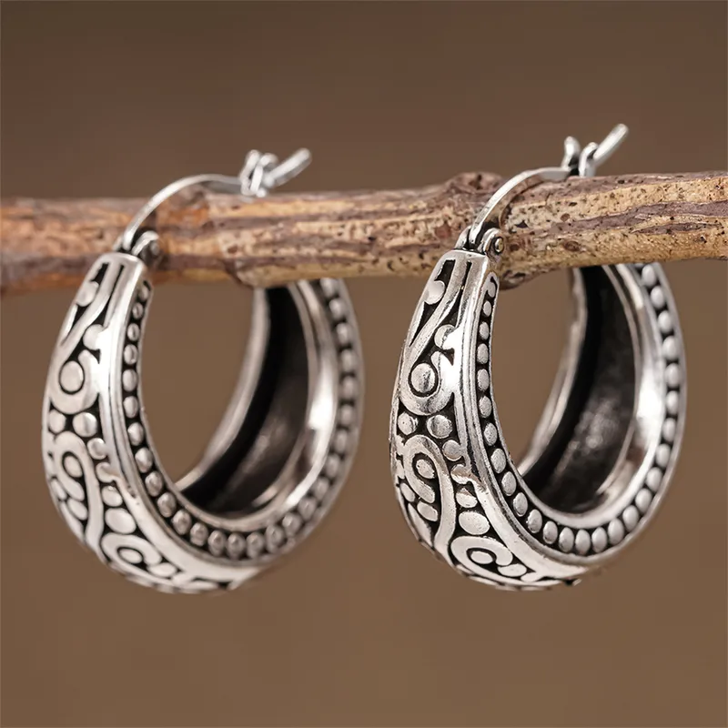 Wholesale Three-dimensional Geometric Earrings For Women In Copper With White K Water Plating And 0.03µm Thick Coating