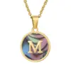 Wholesale Fashion Round Letter Stainless Steel Plating Necklace