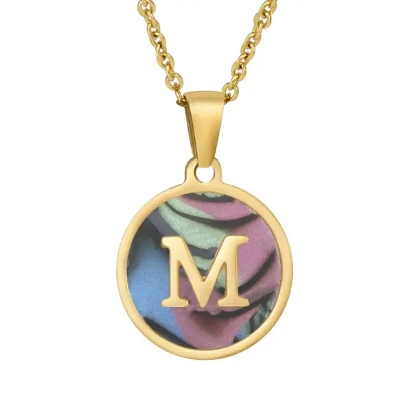 Wholesale Fashion Round Letter Stainless Steel Plating Necklace