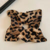 Wholesale square leopard print pleated hair ring vintage temperament hair rope fashion versatile personality headdress