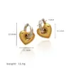 Wholesale 1 Pair Casual Elegant Heart Shape 201 Stainless Steel 304 Stainless Steel Titanium Steel 18K Gold Plated Gold Plated Drop Earrings
