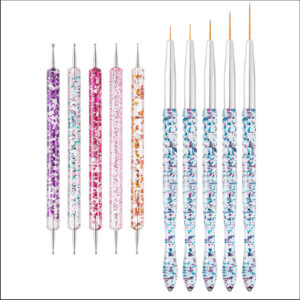 Cross-border hot-selling 10-piece manicure set g style (06 glitter dot pens + mj-a18 manicure pen)