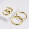 Wholesale Retro Geometric Titanium Steel Plating Hoop Earrings 1 Pair