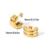 Wholesale 1 Pair Basic Simple Style C Shape Plating 304 Stainless Steel Ear Studs