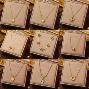Wholesale Starfish Heart Shape 304 Stainless Steel Casual Simple Style 304 Stainless Steel Necklace