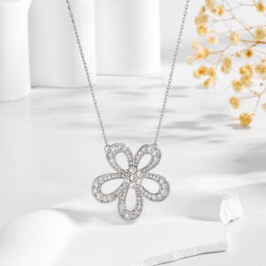 Wholesale Titanium steel openwork sunflower micro-set diamond clavicle chain