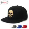 oly-4d5bd1169c44a3cd5e61668fd2cc1ec9 Wholesale hip hop flat brim hat skull rivet hip hop baseball cap men's bboy street dance hat trendy men's and Women's Flat Hat