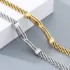 Wholesale Geometric Simple Style Men's Bracelet In 304 Stainless Steel With 18K Real Gold Plated PVD Coating 0.03µm