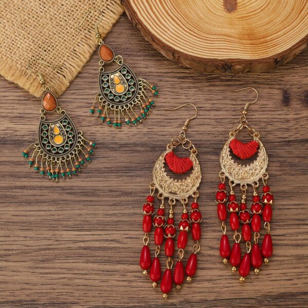 oly-4d6754b19b11e777d0b6dd0cb5d97cec Wholesale Ethnic earrings exotic mood retro metal hollow flower earrings Bohemian carved court style earrings