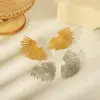 Wholesale 1 Pair Retro Exaggerated Sun Solid Color Plating 304 Stainless Steel 18K Gold Plated Ear Studs