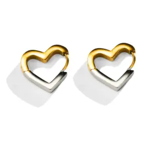 Heart-shaped Gold Earrings / 18k