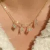 Wholesale Waterproof Non Tarnish Letter Necklace For Women With 18K Gold Plated PVD 304 Stainless Steel And Rhinestones