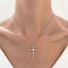 oly-4d925df5532f6ee830b3211f6b37a744 Wholesale Simple Cross Pendant Necklace for Women Selling Zircon Water Drop Clavicle Chain
