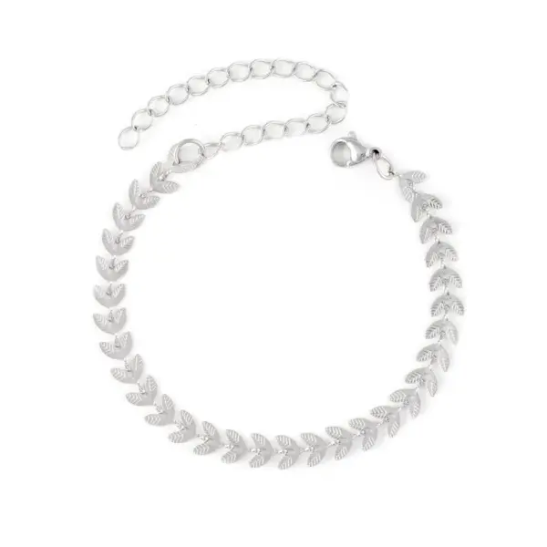 Wholesale Simple Style Leaf 304 Stainless Steel 18K Gold Plated Bracelets In Bulk