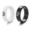 Wholesale minimalist couple rings, unisex matching rings, heart-shaped couple rings, Valentine's Day gift.