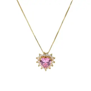18K White Pink 45cm Box Chain