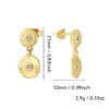 Wholesale 18K Gold Plated Copper Earrings For Women, Universal Electroplated Rhinestone Geometric Handmade Small Style Earrings For Women