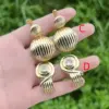 Wholesale 1 Pair/Package IG Style Modern Style C Shape Geometric Round Polishing Inlay Copper Zircon 18K Gold Plated Drop Earrings Ear Cuffs Ear Studs
