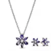 Wholesale Handmade Flowers Necklace For Women With Silver Plated Copper And Zircon Inlay Featuring Electroplated Finish And Snake Chain