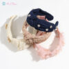 oly-4df097d78f15e0eddca50b6827e430b1 Wholesale Beifei fashion retro Denim fabric headband personalized knotted high Skull top diamond headband