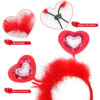 Wholesale Dog Valentine's Day Costume Heart-Shaped Dog Headband Dog Pouchy Dress Costume Red Holiday Valentine's Day Party Accessories