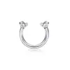 Wholesale Fashion Geometric Heart Shape Stainless Steel Inlaid Zircon Zircon Lip Stud 1 Piece